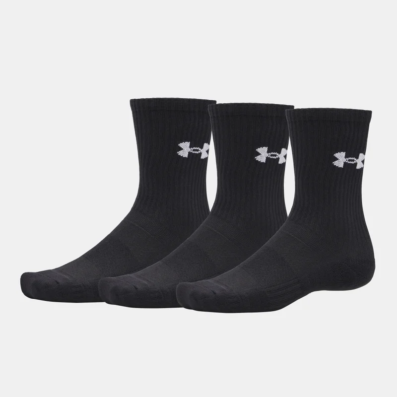 UNDER ARMOUR Black Performance Crew Socks (3 Pairs)  | Best Price UAE